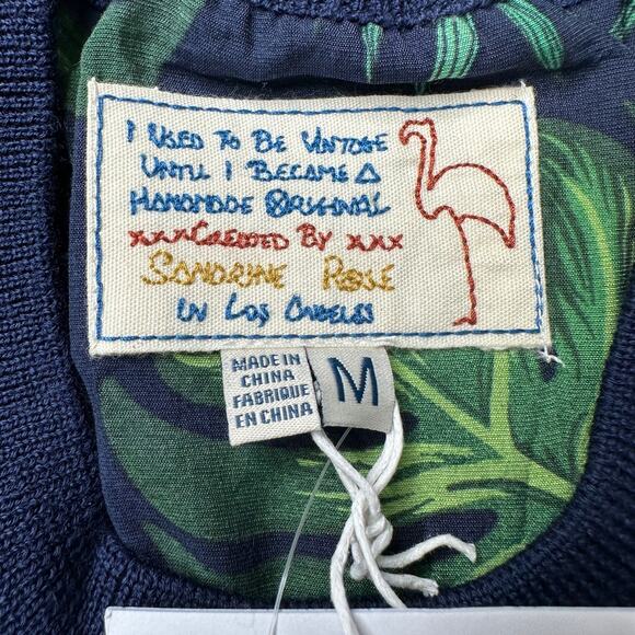 Sandrine Rose French Worker Floral Wool Blend Sweater Blue Women Medium NWT - Picture 2 of 11